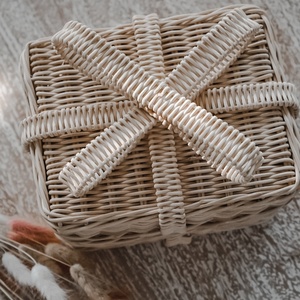 Festive gift storage & display box handcrafted rattan <b>boxes</b> <b>christmas</b> decoration accessory - Product Image 5