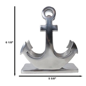 Anneaux de serviette en métal argenté, décoration de table nautique, durable, géométrique, pour dîner, mariage - Product Image 3