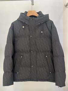 Hot Sale Custom Design High Quality Men's Coated Canvas Stand Collar Print Logo Warm Zipper up Down <b>Slim</b> <b>Fit</b> Puffer <b>Jacket</b> - Product Image 2