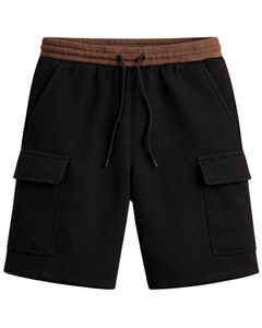 Pantalones Cortos Cargo para Hombre, Color Negro y Marrón, Cintura Elástica con Cordón, Estilo Casual Urbano, Múltiples Bolsillos, Pantalones Cortos de Verano, Logotipo Personalizado, Fabricante OEM - Product Image 1