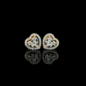 Boucles d'oreilles de luxe pour femmes en or jaune 18 carats avec diamant naturel certifié IGI, couleur EF, taille brillant, 0,69 ct, clarté VS - Product Image 1