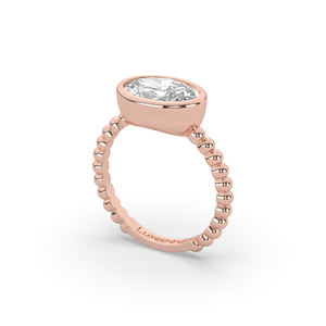 Bague de fiançailles en or 14 carats avec diamant de laboratoire ovale taille brillant de 2,50 carats, style unique et léger, or 10 carats - Product Image 4