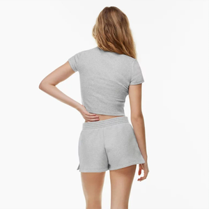 Shorts de sport décontractés pour femmes, en coton respirant et très élastique, écologiques, séchage rapide, couleur unie, pour la gym, le fitness et la course à pied - Product Image 4