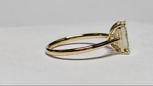 Anillo de lujo de oro de 14 quilates con diamante de laboratorio de 2 quilates, corte esmeralda, calidad E VS1, para mujer, anillo de compromiso. - Product Image 3