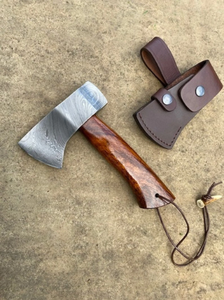 Tomahawk personnalisé en acier forgé Damas, manche en bois de rose, lame en acier à haute teneur en carbone, hache à fendre pour le camping, la chasse et les activités de plein air, OEM - Product Image 3