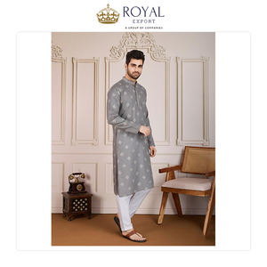 Exportador Mayorista que Vende Hermosas Kurta de Algodón con Bordados de Diseño y Pijamas de Algodón para Fiestas y Bodas Indias - Product Image 5