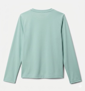 Camiseta de Pesca Unisex de Manga Larga, Color Verde Menta, Protección Solar UPF 50, 100% Poliéster, Transpirable, Anti-UV, de Secado Rápido - Product Image 2