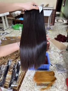 Paquetes de cabello virgen de color natural crudo Extensiones de cabello humano vietnamita Trama Hueso recto Precio al por mayor para mujeres negras - Product Image 5