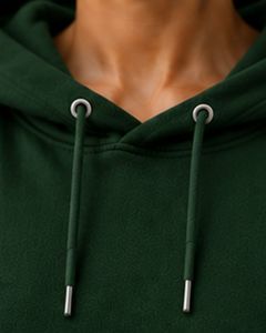 Sweat-shirt à capuche surdimensionné pour femme vert foncé, imprimé floral, en molleton de coton, manches longues, style décontracté streetwear - Product Image 5