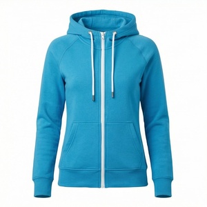 Sweat à capuche zippé classique pour femme, couleur personnalisée, manches avec trous pour les pouces, confortable, pull zippé pour femme - Product Image 1