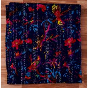 Colchas Kantha Modernas y de Estilo Vintage, Étnicas, Tradicionales, 100% Algodón, Ecológicas, Hechas a Mano, Estampadas, para Uso Doméstico - Product Image 6