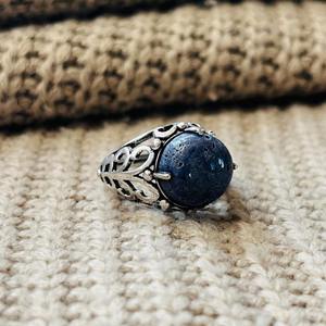 Fashionable Bold <b>Lapis</b> <b>Lazuli</b> <b>Ring</b> silver Plated Brass Filigree <b>Ring</b> Vintage Statement Tribal <b>Ring</b> Wholesale <b>Ring</b> For Women - Product Image 3