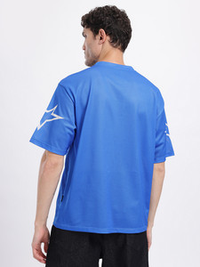 Men's Blue 100% <b>Polyester</b> Mesh T-Shirts Crew Neck Short Sleeve Breathable Regular Fit custom printed <b>tshirts</b> casual sports wear - Product Image 2