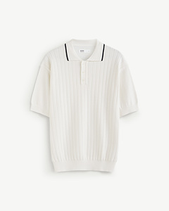 Chemise Homme Décontractée d'Automne à Manches Courtes, Broderie Unie, Maille Câblée, Coton Écologique, Coupe Slim, Personnalisable - Product Image 1