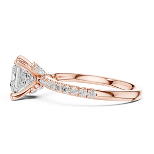 Rose Godl Trillion Cut <b>Diamond</b> Engagement <b>Ring</b> Rose Gold Color Gold Plated Band Side Stone Wedding Jewelry for Women - Product Image 5