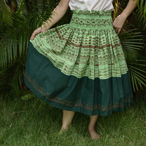 Falda Maxi Hawaiana Bordada con Flores para Mujer, Estilo Tropical, Ligera y Fluida, Ideal para Vacaciones en la Playa - Product Image 1