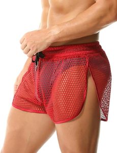 Shorts en résille rouge pour hommes, transparents, sexy, pour la gym, le yoga, les exercices en plein air et la plage. - Product Image 3