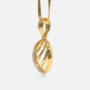Collar con Colgante de Hoja en Capas de Oro Amarillo con Diamante Cultivado en Laboratorio - Product Image 5