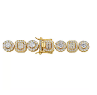 Collier chaîne tennis en moissanite taille émeraude, entièrement serti de pierres, cadeau de luxe pour anniversaire et mariage, accessoire de mode hip-hop