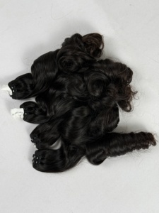 Perruque en cheveux humains vietnamiens, effet rebondissant, couleur marron, ombré noir naturel, sans colle, pour femmes, vente en gros - Product Image 3