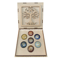 MUNTAHA AGATE - Set de Regalo de Cristal de 7 Chakras con Caja, Grabado con Forma de Árbol Sagrado, Calidad Premium, Amuleto para el Hogar, Bodas y Negocios