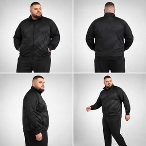 Men Plus Size Track <b>Jacket</b> Stand Collar Zipper Casual Wear <b>Jacket</b> Men Winter Regular Fit Polyester Track <b>Jacket</b> - Product Image 3