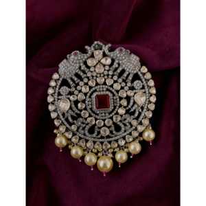 จี้เพชรโมอิสสีเงิน92.5ที่สง่างามเครื่องประดับที่ประณีตสำหรับผู้หญิง - Product Image 1