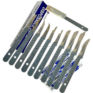 Scalpels stériles jetables, 10 lames chirurgicales, manche en plastique, ensemble d'instruments de chirurgie générale - Product Image 5