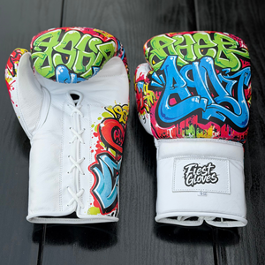 Guantes de Combate Personalizados con Diseño Nuevo, de Cuero Genuino, con Cierre de Cordones y Velcro, Correa de Muñeca Ajustable, Impresión por Sublimación, Unisex - Product Image 2