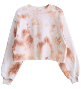 OEM ODM Wholesale Girls' Printed Cropped Short Sleeve Fleece Waterproof Breathable Sweatshirt Oversized Casual Pullover <b>Crop</b> <b>Top</b> - Product Image 1