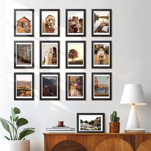 Ensemble de table simple et moderne avec cadres photo en bois. Couleur noire. <span class=keywords><strong>Collage</strong></span> multi-cadres pour être affiché sur les murs ou sur les tables. - Product Image 3