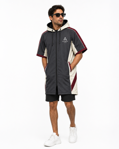 Robe de bain longue imperméable personnalisée pour hommes et femmes |   Veste de bain à capuche à séchage rapide |   OEM ODM Polyester Surf Beach - Product Image 3