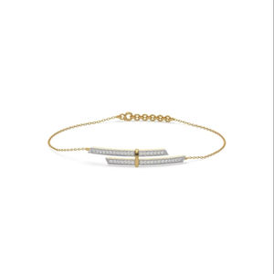 Elegante Brazalete de Diamantes CVD Chapado en Oro de 18 Quilates para Mujer, Claridad EF VS VVS, 0.34ct, Ligero, Cadena Ajustable, Diseño Fino - Product Image 1