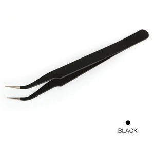 แหนบติดขนตาสีดำ สแตนเลสสตีล ปลายเรียบ สำหรับติดขนตาปลอม ความยาว 10 มม. - Product Image 3