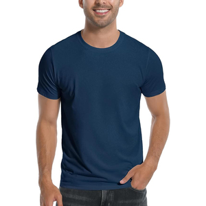 Camiseta Deportiva Azul Marino Oscuro para Hombre, Corte Atlético, Cuello Redondo, Manga Corta, Algodón Premium, Venta al Por Mayor - Product Image 2