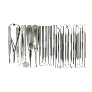 Kit d'instruments professionnels d'extraction dentaire en acier inoxydable : forceps, élévateurs, détartreurs, outils de chirurgie buccale - Product Image 3