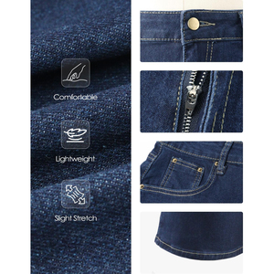 Shorts en jean pour homme 2026, coupe droite, taille mi-haute, délavé foncé, décontracté, été, en coton respirant, tissé, OEM - Product Image 5