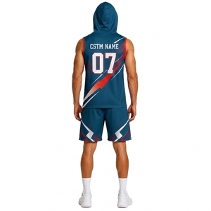Custom <b>Athletic</b> 7 on 7 Hooded Sleeveless Jersey Set for Team Training and Competition - Product Image 2