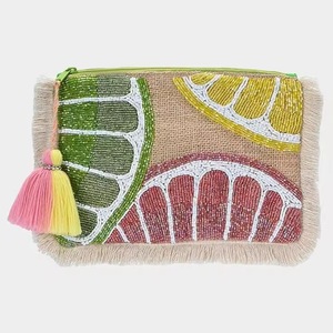 Monedero Pequeño de Algodón con Diseño de Estrellas y Cuentas, Cierre de Cremallera Hecho a Mano, Estilo Bohemio, Unisex, para Niñas, con Correa de Muñeca de Poliéster, Color Morado - Product Image 6