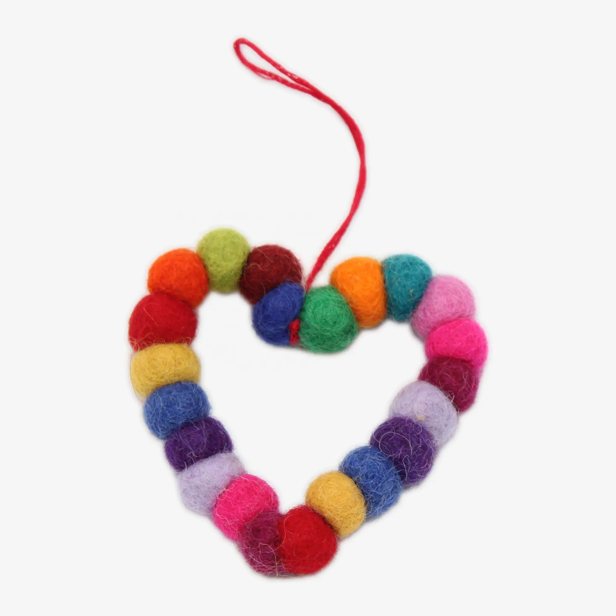 Colorful cute 100% Handmade Heart Felt Hanging Tree Ornaments for Valentine's Day Wedding Christmas Home Decor