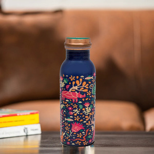 Traditional Copper Water <b>Bottle</b> with Matte Finish and Food Grade Interior Wholesale - Product Image 3