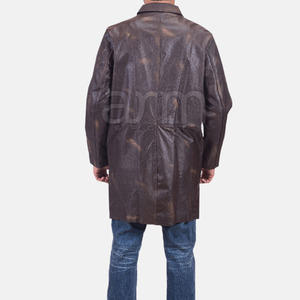 New Fashion Leather Winter <b>Coat</b> Men's With Top Quality Material Wholesale Price Men Leather <b>Long</b> <b>Coat</b> - Product Image 4