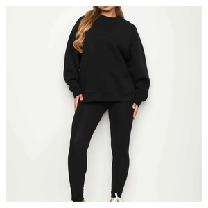 Sudadera con Capucha Oversize de Algodón 100% Estampada Personalizable para Mujer, Cuello Redondo, Cálida, Informal, para Invierno, Venta al por Mayor - Product Image 1