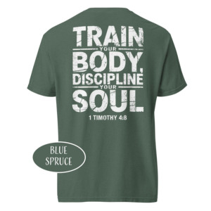 T-shirt pour homme à manches courtes, col rond, couleur brique, imprimé, coupe classique, idéal pour la gym, avec la phrase « Train Your Body Discipline Your Soul » - Product Image 6