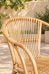 Sillón de Cane Natural, Silla de Jardín de Bambú, Muebles de Asiento Tejidos a Mano para Patio, Sala de Estar, Balcón, Terraza - Product Image 2