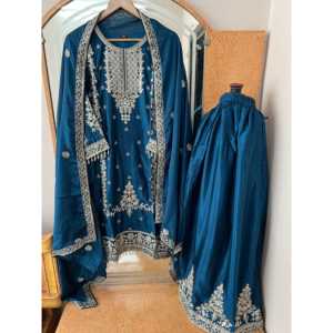 Conjunto Dupatta hermoso y parte inferior superior de ropa de fiesta para mujer de diseñador - Product Image 3