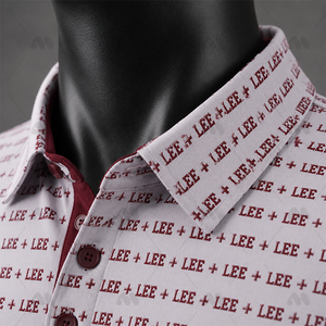 Chemise d'été tricotée pour homme à manches courtes, imprimée, en polyester/coton, à bouton unique, respirante, séchage rapide, anti-plis, personnalisable ODM - Product Image 5
