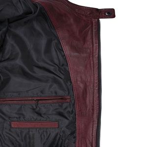 Veste à col zippé élégante pour homme Mode personnalisée 100% cuir véritable Vêtement d'extérieur automne hiver Matériel en toile - Product Image 6