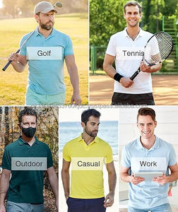 Polos pour hommes Chemises de golf à manches courtes évacuant l'humidité Chemises de golf à col Léger T-shirt décontracté Athlétique - Product Image 5