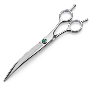 Tijeras de Peluquería Canina Curvas de 7.5 Pulgadas, Acero Inoxidable 440C, Tijeras de Adelgazamiento Profesionales para Cortar el Pelo de Mascotas - Product Image 1
